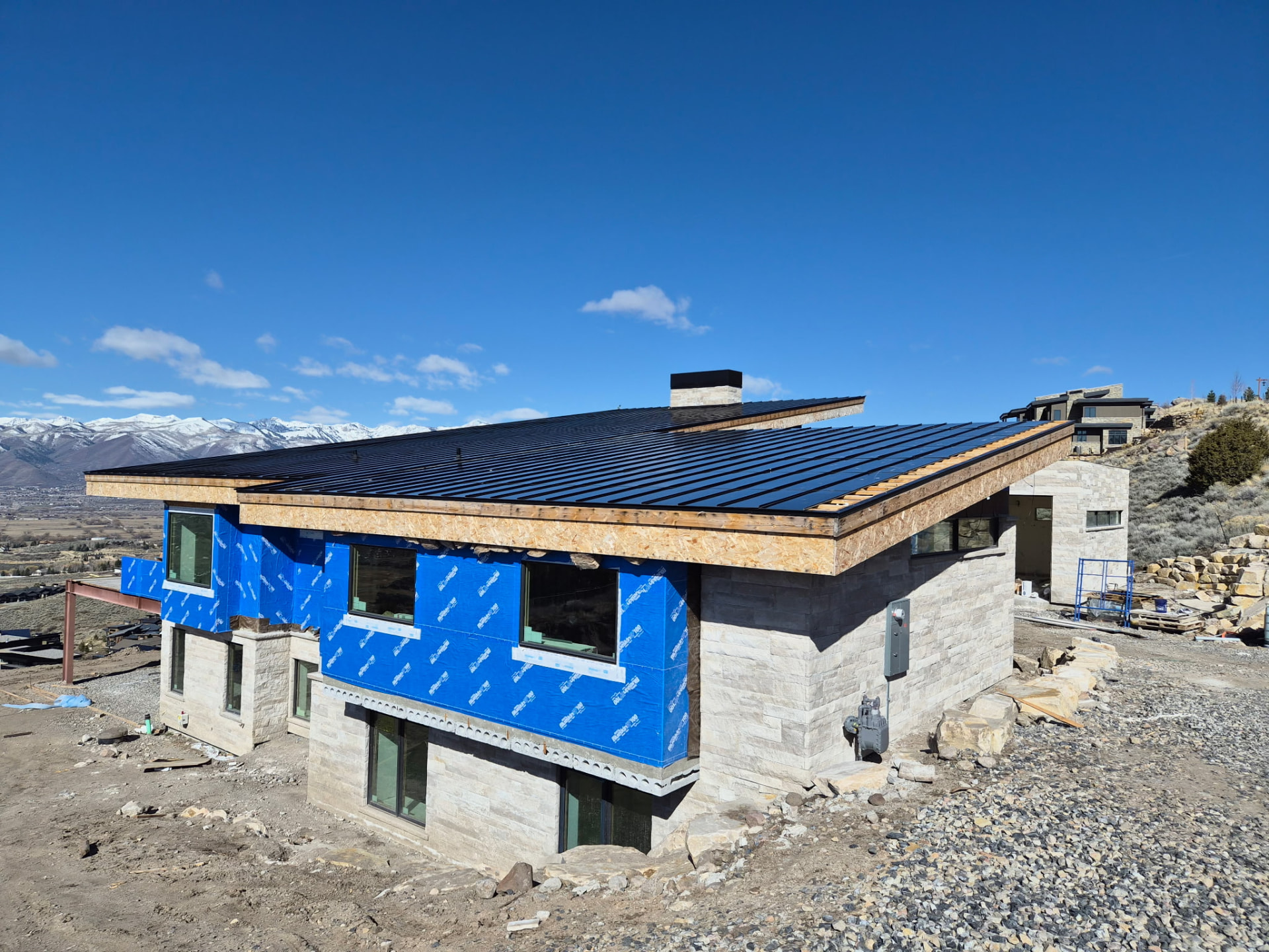 Integrated solar roof completed on a mountain home in Heber City, Utah